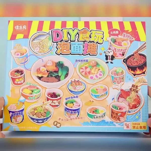 DIY Mini Noodle Stall Craft Kit   Pretend Play Instant Noodle Toy Set for Girls  Role Playing Food Stand with Realistic Accessories