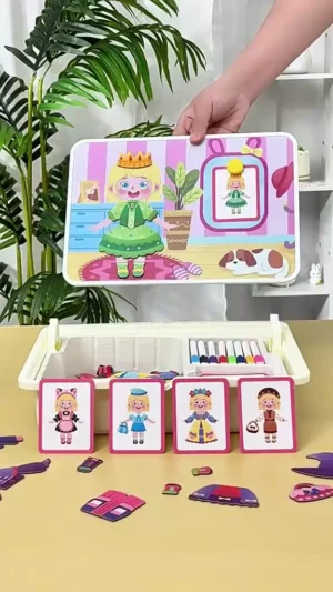 Kids Magnetic Face Puzzle Toy   Educational DIY Facial Expression Matching Game for Toddlers 3 to 6 Years Old   Boosts Cognitive Skills   Creativity