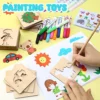 Educational Toys Children Montessori Stencils Painting Wooden Toys DIY Learning Drawing