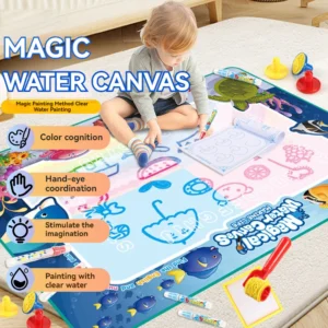 Set Toys Educational Activity Kit Montessori for Kids 3 Patterns Painting Type Mat Water Magic 80x100cm