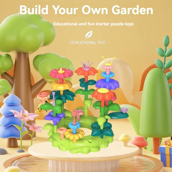 Building Block Flower Arrangement Toys for Early Childhood Education DIY Toys Garden Building Block Games