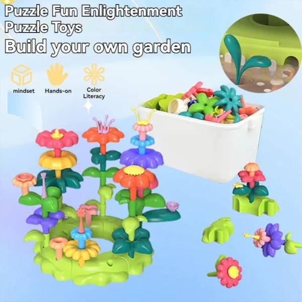 Building Block Flower Arrangement Toys for Early Childhood Education DIY Toys Garden Building Block Games