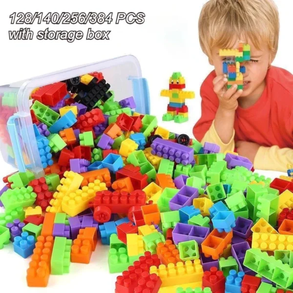 Toy Kid Brick Blocks Early Educational Model DIY Block Toys 128Pcs 384Pcs 256Pcs 140Pcs