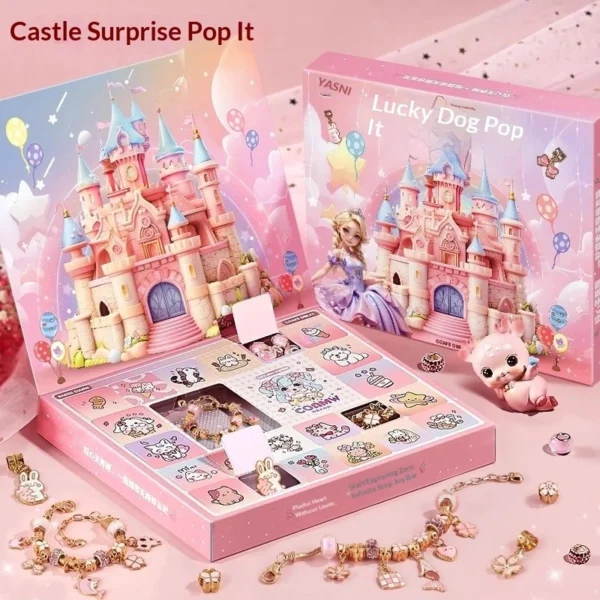 Kids  Jewelry DIY Castle Kit   Includes Necklace Components   Princess Themed Craft Toy with Large Hole Beads for Safe  Creative Play   An Educational and Imaginative Gift