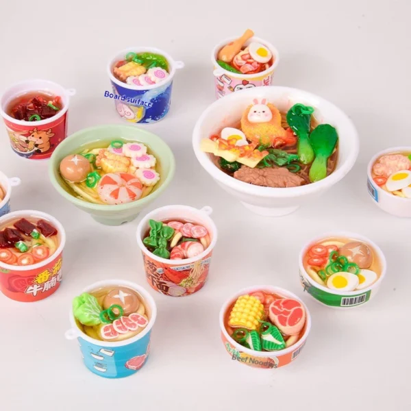 DIY Mini Noodle Stall Craft Kit   Pretend Play Instant Noodle Toy Set for Girls  Role Playing Food Stand with Realistic Accessories